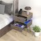 Costway 1/2 PCS Nightstand with Charging Station Bedside Sofa Side Tables with 2 Drawers Grey